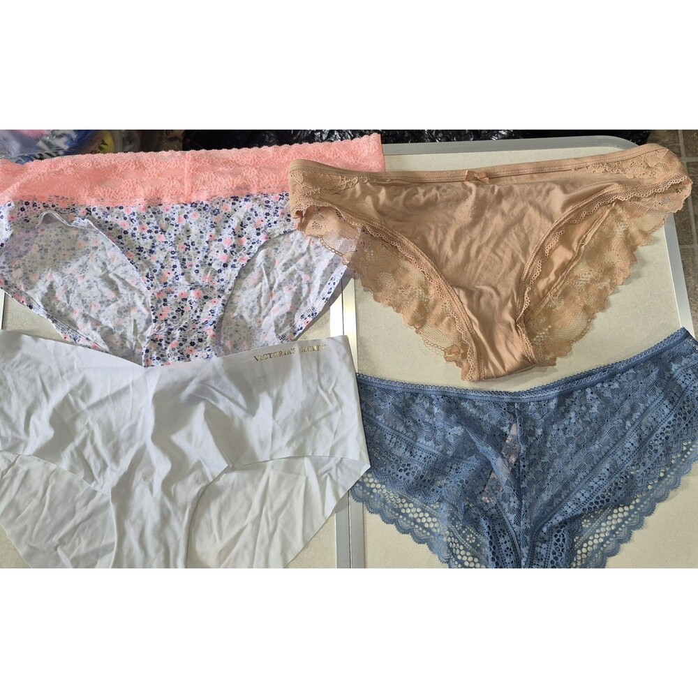 NWOT Lot Of 4 Victorias Secret Medium Underwear Panties Sheer Lace Soft New
